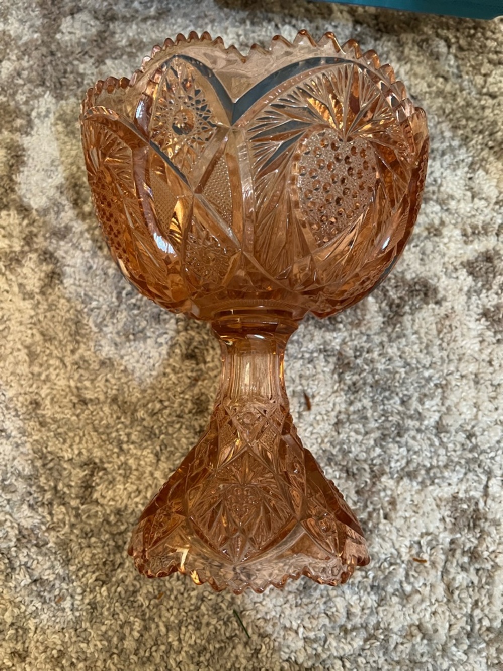 Vintage Pink Depression Glass Compote